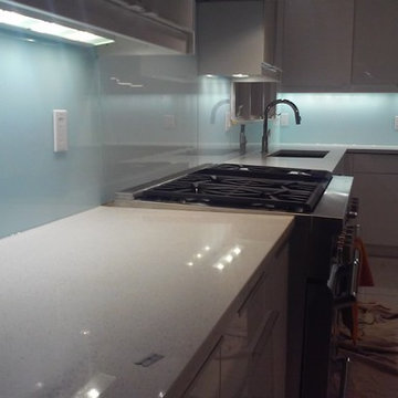Kitchen backsplash - light blue