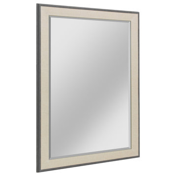 Head West 29.5 x 41.5 Gray & Beige Beveled Mirror