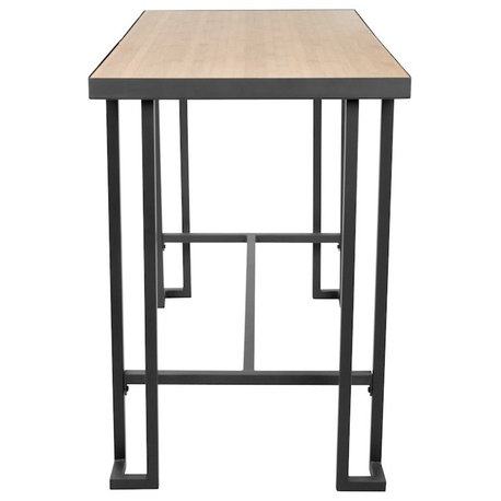 Lumisource Roman Industrial Counter Table, Gray and Natural