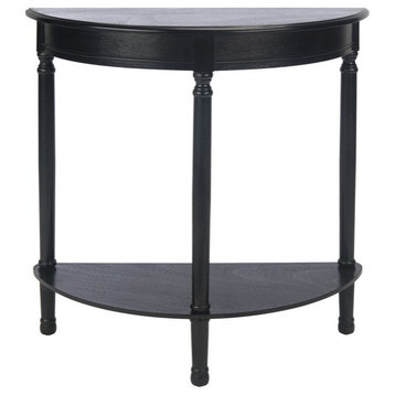 Tinsley Half Round Console Table Black Safavieh