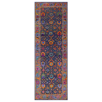 4' 1" X 12' 2" Handmade Persian Tabriz Wool & Silk Runner Rug - Q22113