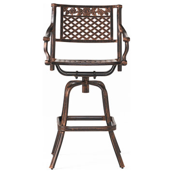 GDF Studio Sierra Outdoor Cast Aluminum Swivel Bar Stool