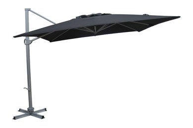 Outdoor 3m Square Cantilever Umbrella — Black