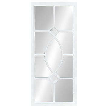 Cassat Framed Wall Accent Mirror, White 13x30