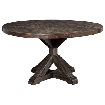 1822APD Rustic Espresso Round Dining Table
