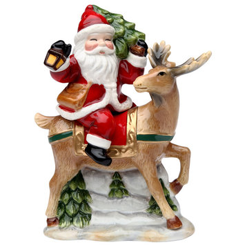Santa With Reindeer Salt and Pepper Shaker