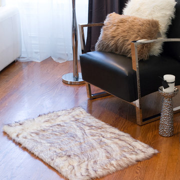Hudson Faux Fur Rug - Gradient Chocolate 2x3