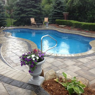 Fiberglass Pool with Hardscape