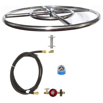 18" Double Ring and Complete Basic Propane Fire Pit Kit