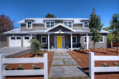 Example of a farmhouse exterior home design in San Francisco