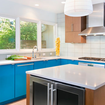 Mid-Century Modern Kitchen with Greenfield Cabinetry