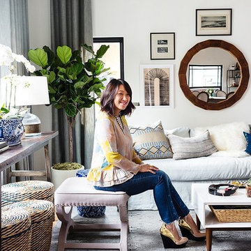 Indigo-Infused Living Room Makeover for Erica Chan Coffman of Honestly WTF