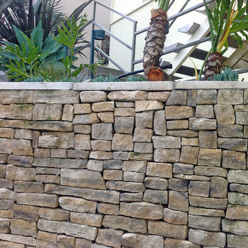 Stacked Slate Garden Wall