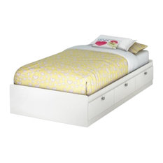 South Shore Spark Twin Mates Bed, Pure White