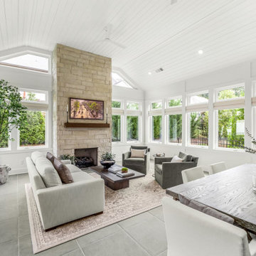 Contemporary Sunroom Addition & Outdoor Living Space