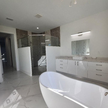 Neutral, Modern Bathroom Remodel in Milpitas, CA