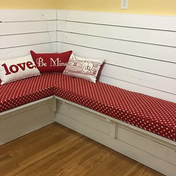 Valentine's Day breakfast nook cushions