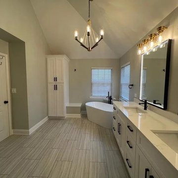 Serene Elegance: A Contemporary Grey and White Bathroom Oasis