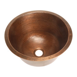 Belle Foret Model BFC3BAR Large Round Copper Bar Sink with Flat Bottom - Bar Sinks