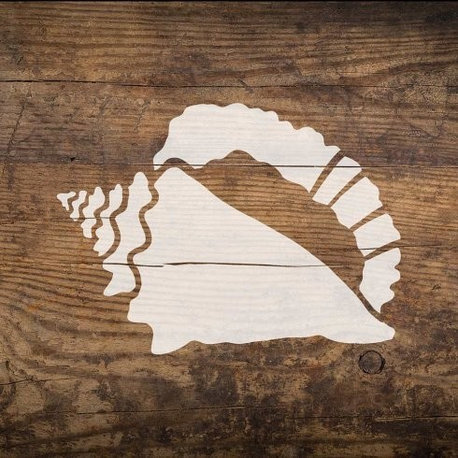 Conch Shell Nautical Stencil, Reusable Stencils For DIY Wall Design, Small
