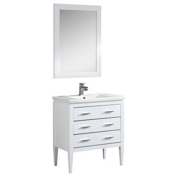 Fine Fixtures Ironwood Collection Vanity, White Matte, 30"