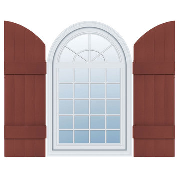 Standard Size Four Board Joined w/Arch Top Shutters, Burgundy Red, 57" x 14"