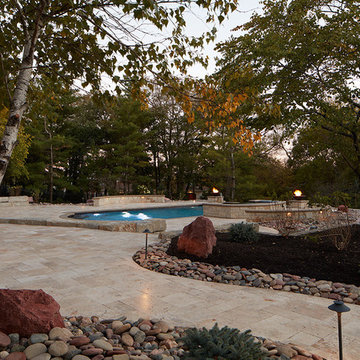Linden Estates Travertine Poolscape