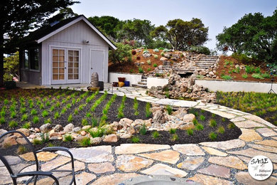 Design ideas for a traditional garden in San Luis Obispo.