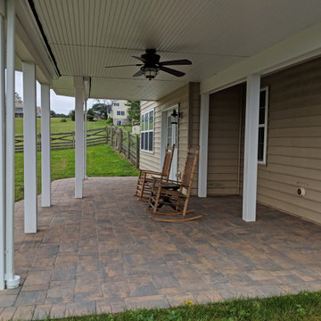 Custom TimberTech Tigerwood Deck with Pergola and Patio in Union Bridge MD