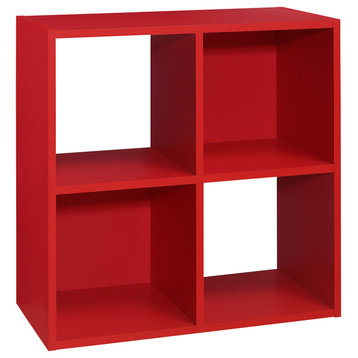 Jermine 4-Cube Bookcase/Organizer (Red)