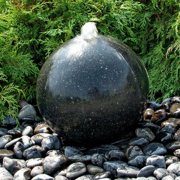 Black Granite Sphere Fountain