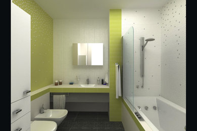Bathroom - contemporary bathroom idea in Montreal