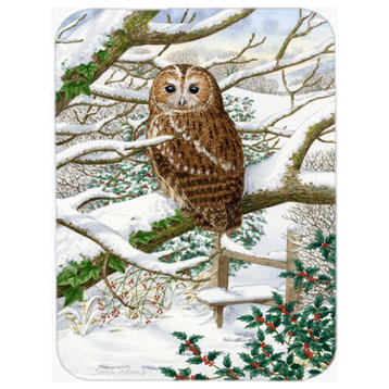 Carolines Treasures Tawny Owl Glass Cutting Board, Large