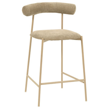 Liliana Taupe Velvet Counter Stool - Taupe