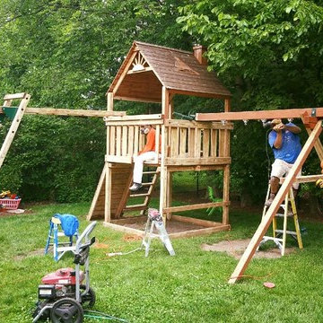 Playset power sanding