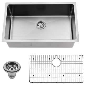 BOANN UM3018-BN Undermount Kitchen Single Bowl Sink - 30 x 18 -  BN