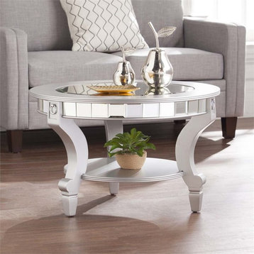 SEI Furniture Lindsay Glam Round Mirrored Coffee Table
