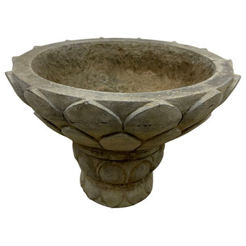 Consigned Vintage Chinese Hand Chiseled Stone Planter