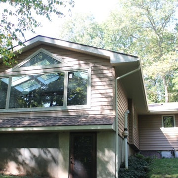 Giant Rectangular & Triangular Sunrise Verde Picture Window & Skylight Forest.