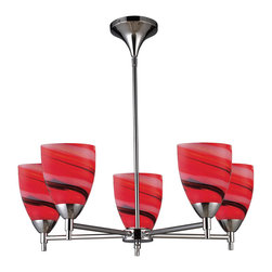 Celina-5-Light-Chandelier-In-Polished-Chrome-And-Candy-Glass - Chandeliers