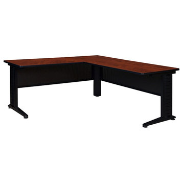 Fusion 66" L-Desk Shell With 48" Return, Cherry