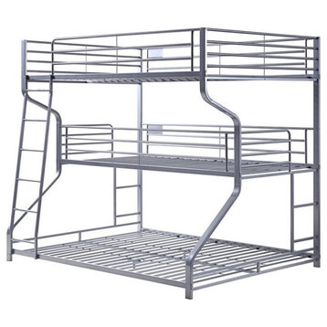 ACME Caius II Triple Bunk Bed in Silver