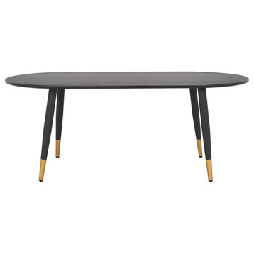 Safavieh Ames Oval Coffee Table, Black/Gold