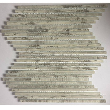 Birchwood Glass 12 in. x 12 in. Glass Thin Linear Decorative Mosaic Tile