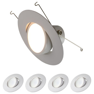 5/6" Premium LED Adjustable Recessed Downlights, Dimmable, Warm White 3000k, 4 P