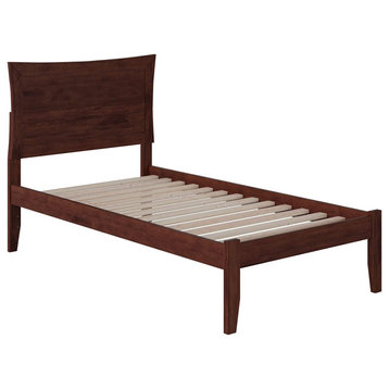 Transitional Twin XL Platform Bed, Hardwood Construction With Panel Headboard