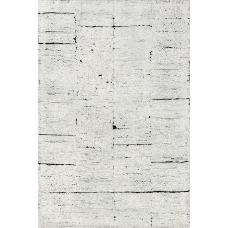 Davos Tiled Wool Area Rug, Ivory 4'x6'