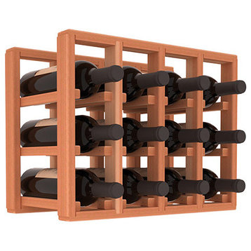 12-Bottle Counter Top/Pantry Wine Rack, Redwood, Unstained