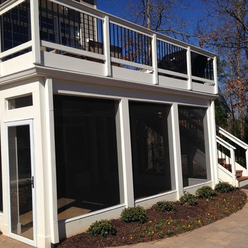 Screen in patio below deck