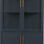 Universal Furniture - Universal Furniture Getaway Coastal Living Santorini Tall Cabinet - Add vertical storage to living areas with the Santorini Tall Metal Kitchen Cabinet, a serenely confident piece in a deep blue finish with clear glass doors and sleek gold bar hardware.